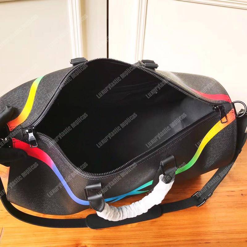 LV Abloh Keepall Bandouliere 50 Taiga Leather