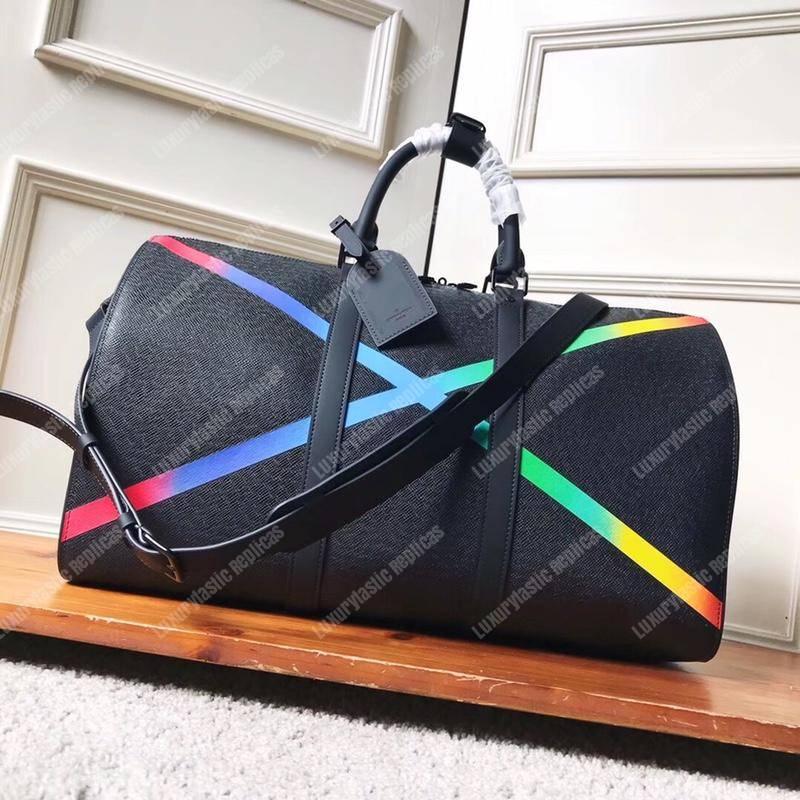 LV Abloh Keepall Bandouliere 50 Taiga Leather