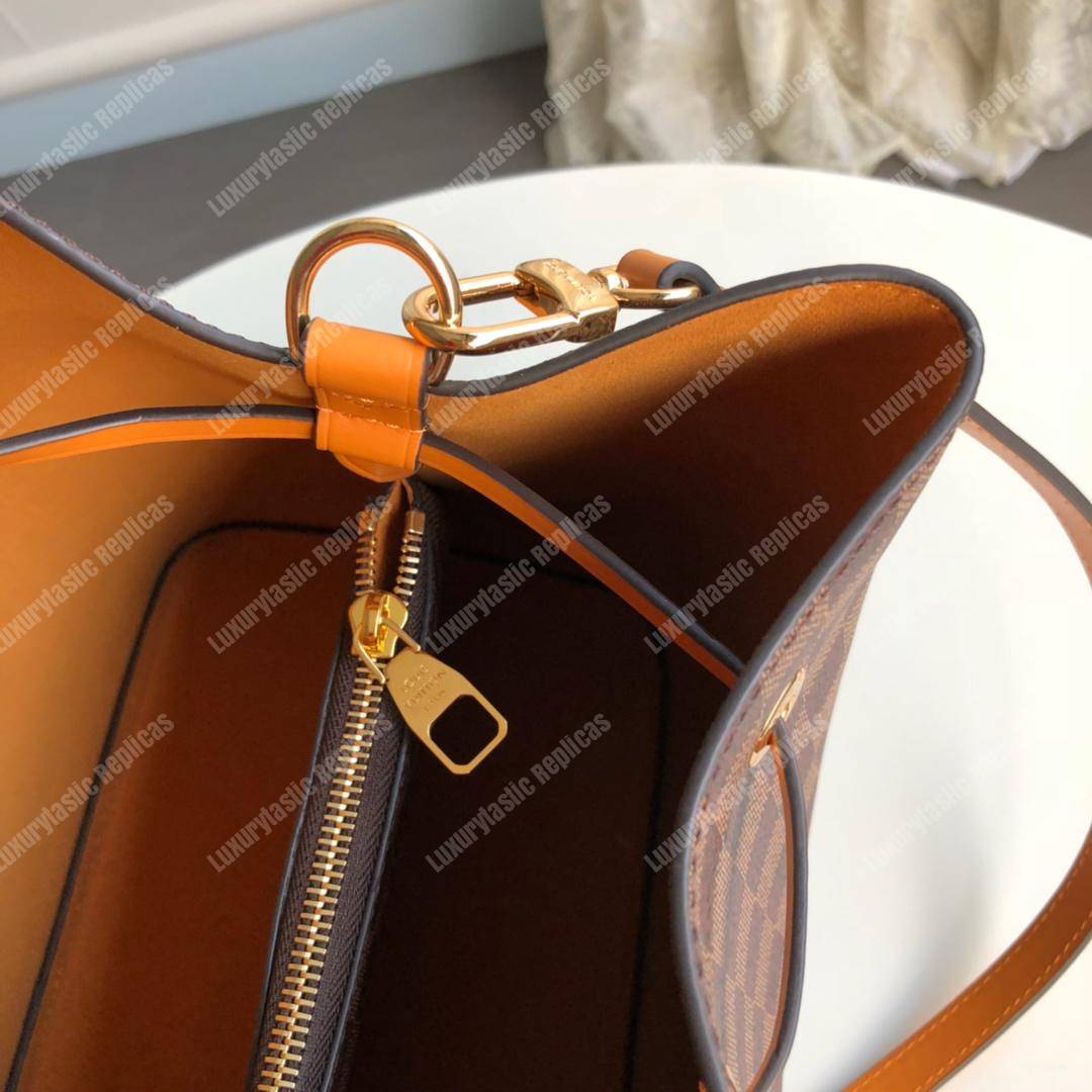 LV NéoNoé Bag Damier Ebene Safran