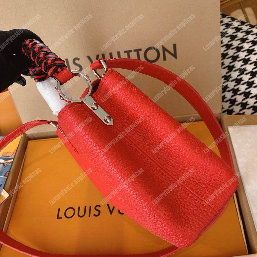 LV Capucine BB Handbag Taurillon Leather Cherry/Noir