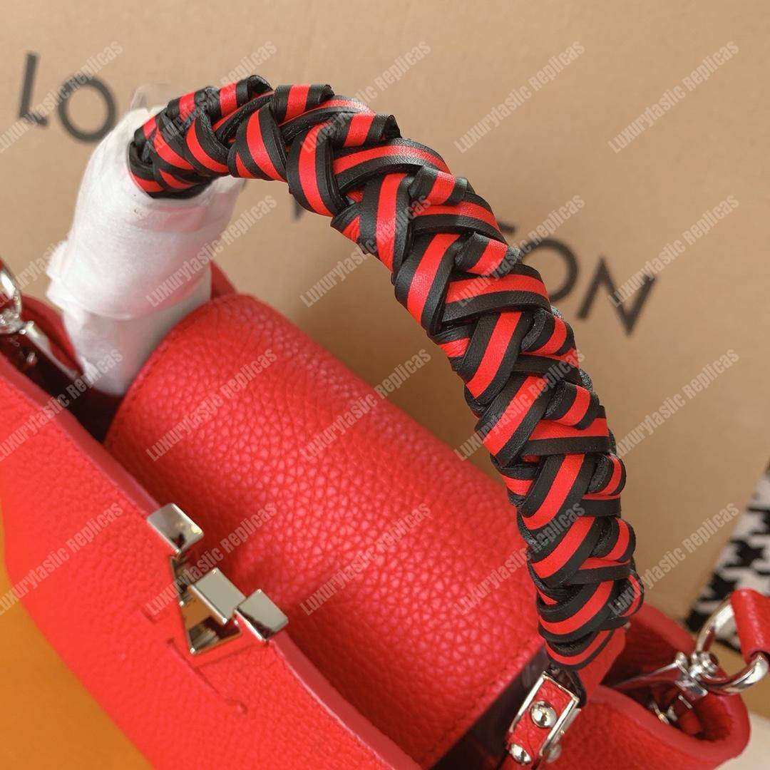 LV Capucine BB Handbag Taurillon Leather Cherry/Noir