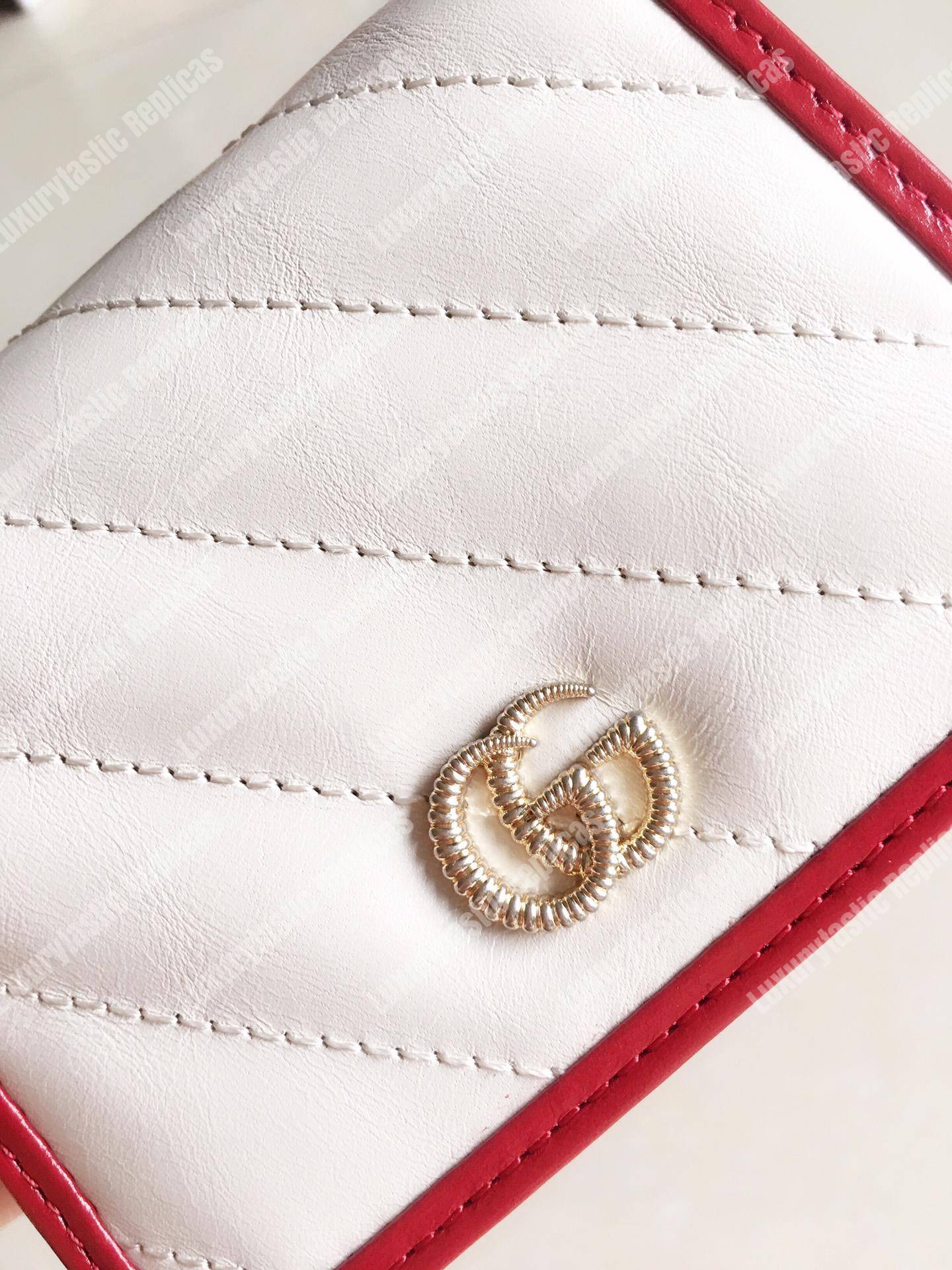 G*u*i gg marmont card case wallet white