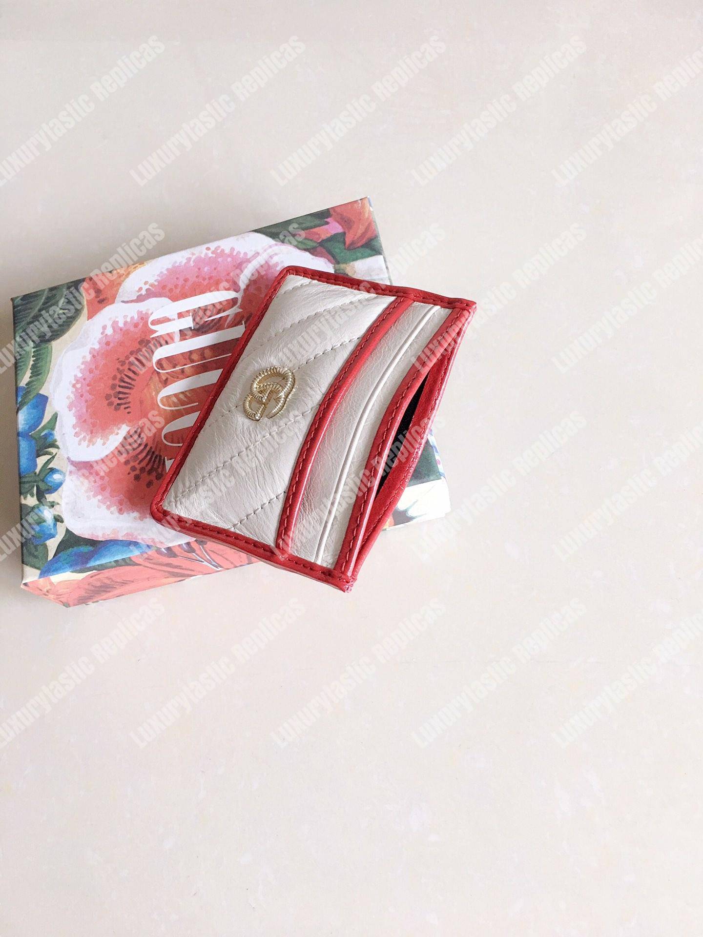 G*u*i gg marmont card case twisted white