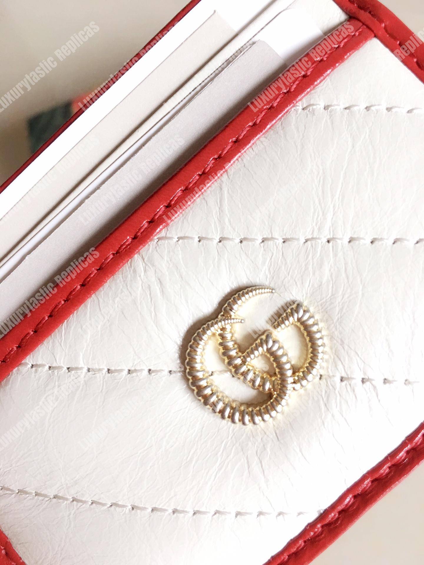 G*u*i gg marmont card case twisted white