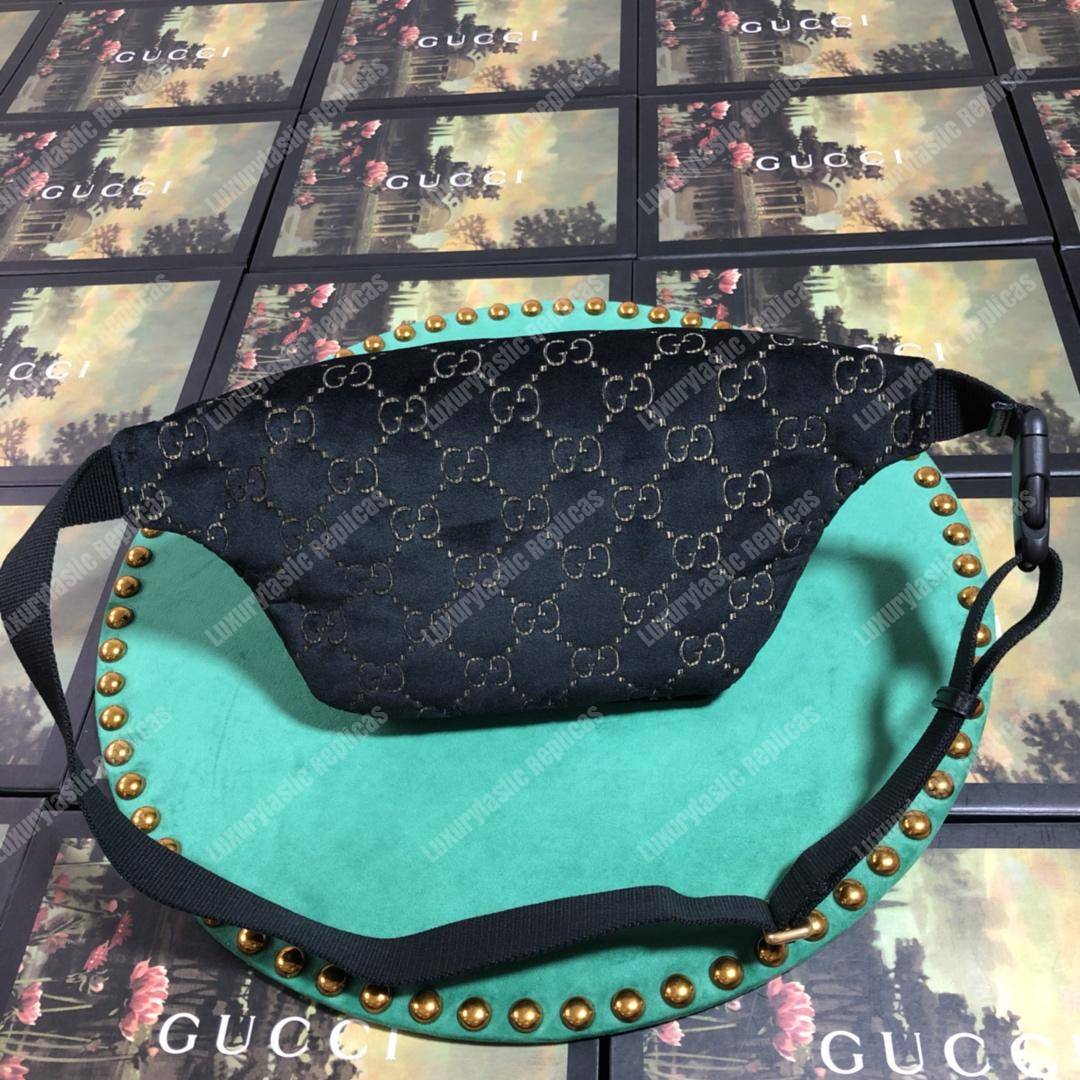 GG Velvet Belt Bag Dark Blue