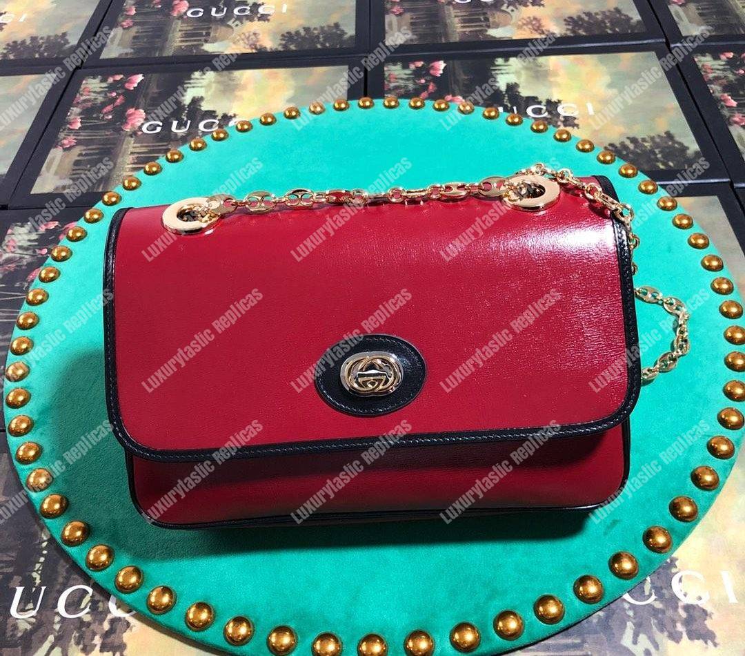 G*u*i leather small shoulder bag red