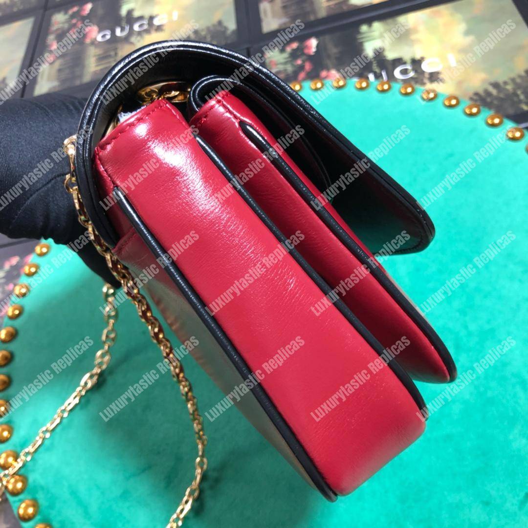 G*u*i leather small shoulder bag red