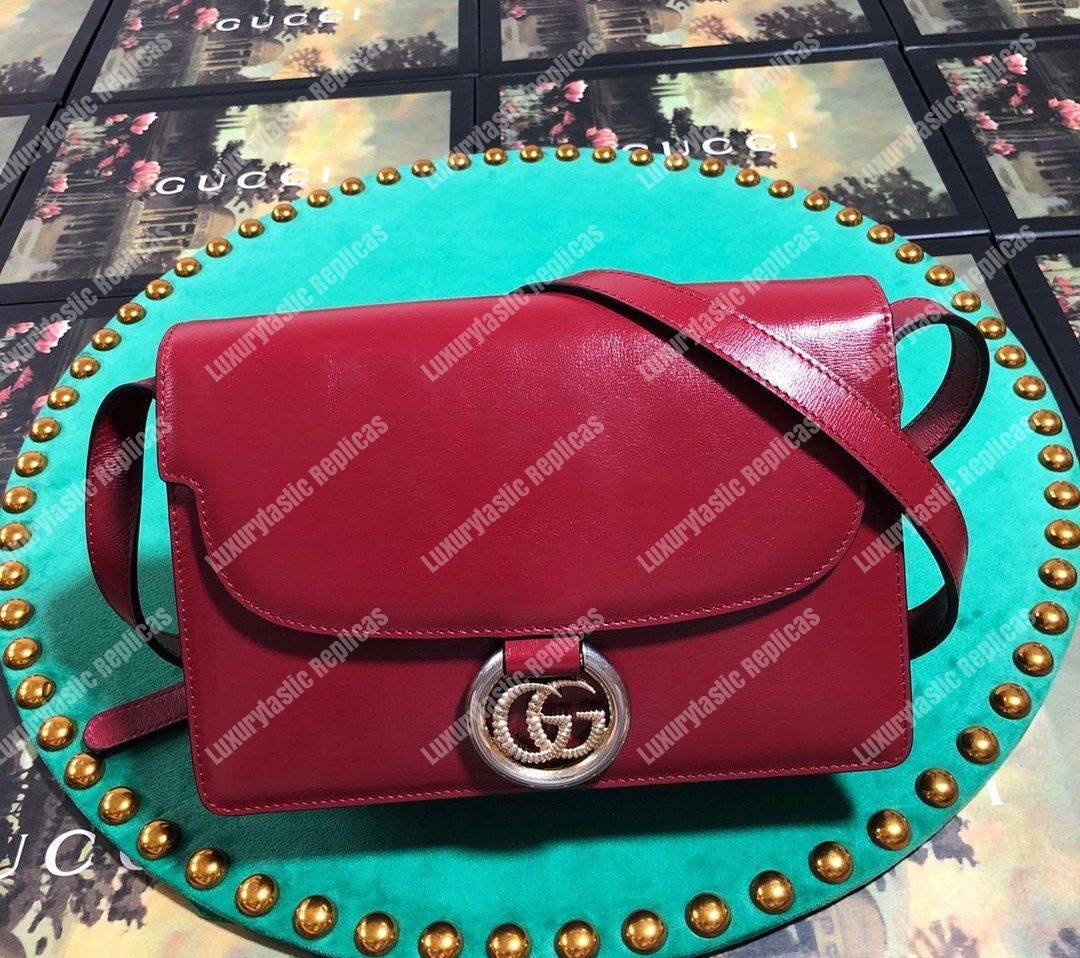 G*u*i small leather shoulder bag red