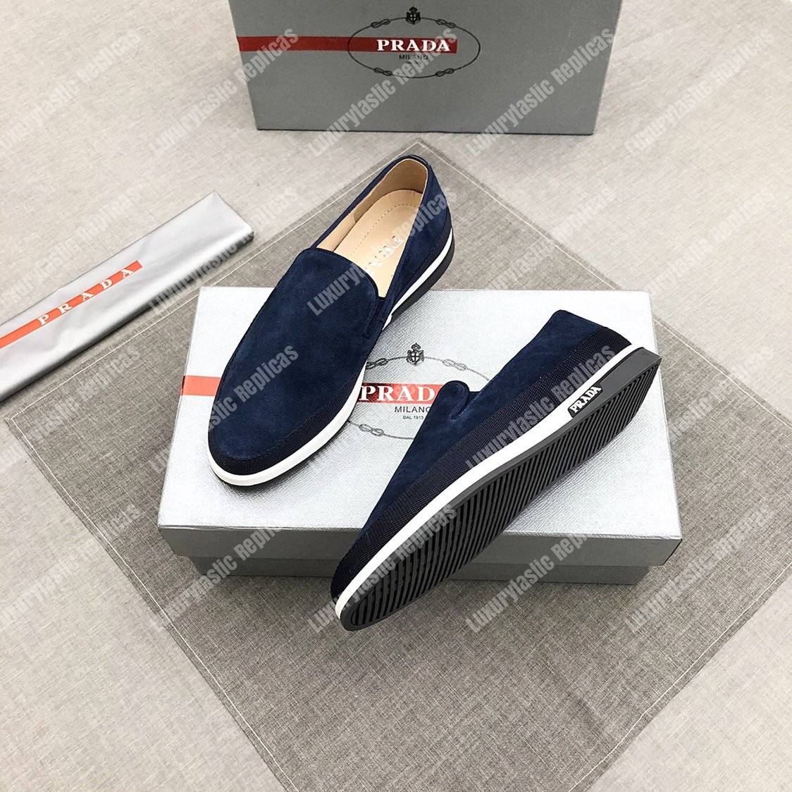 Pra*a technical nylon slip-ons blue