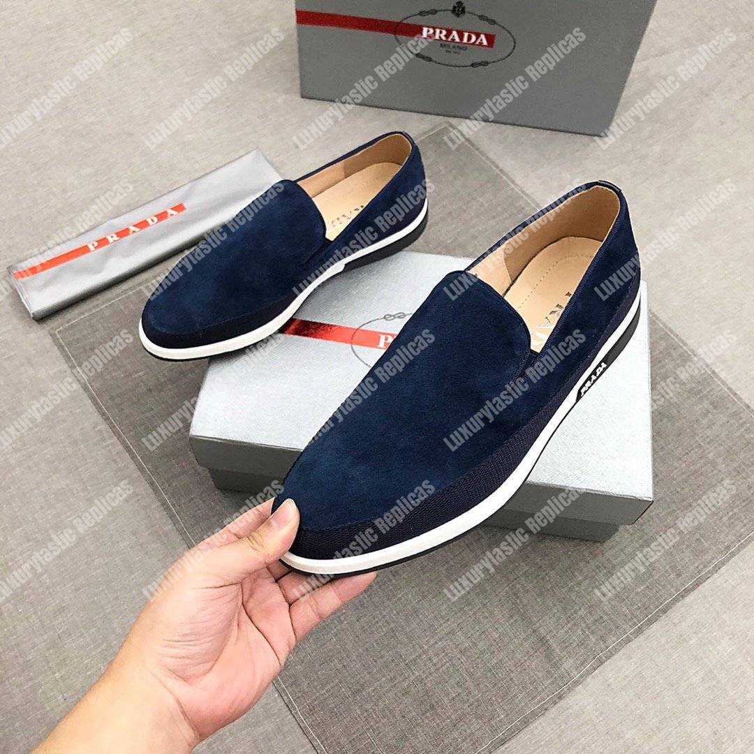 Pra*a technical nylon slip-ons blue