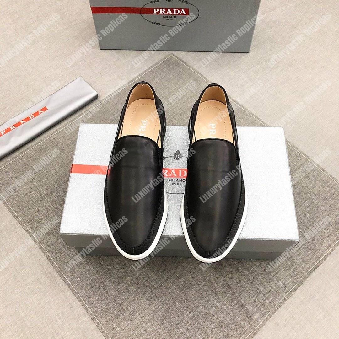 Pra*a technical nylon slip-ons black