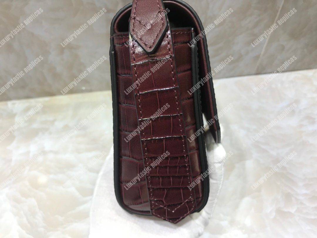 Givenchy Small Eden Bag In Eggplant Crocodile Effect Leather