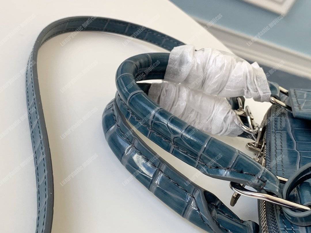 LV Alma BB Crocodilien Brillant Ocean Blue