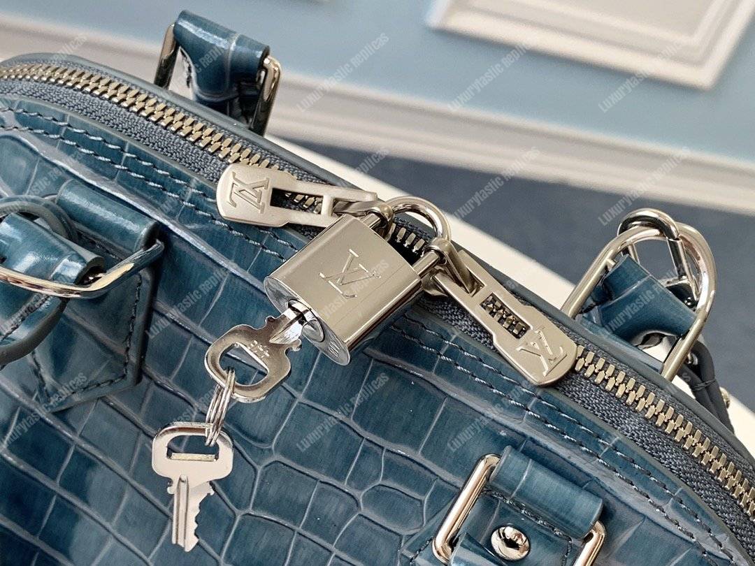 LV Alma BB Crocodilien Brillant Ocean Blue