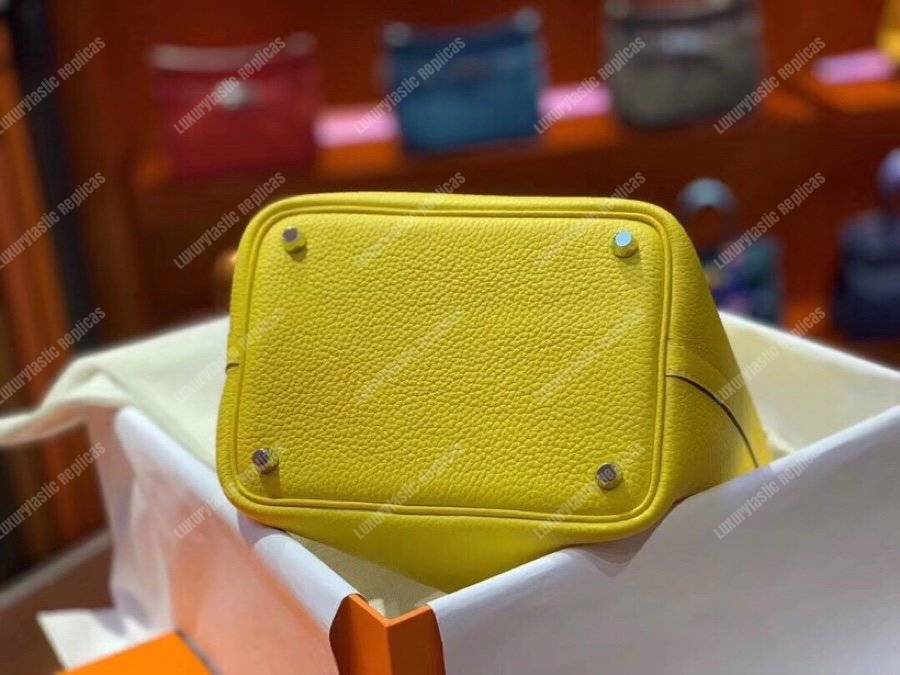 H**mes picotin 18 clemence jaune palladium hardware