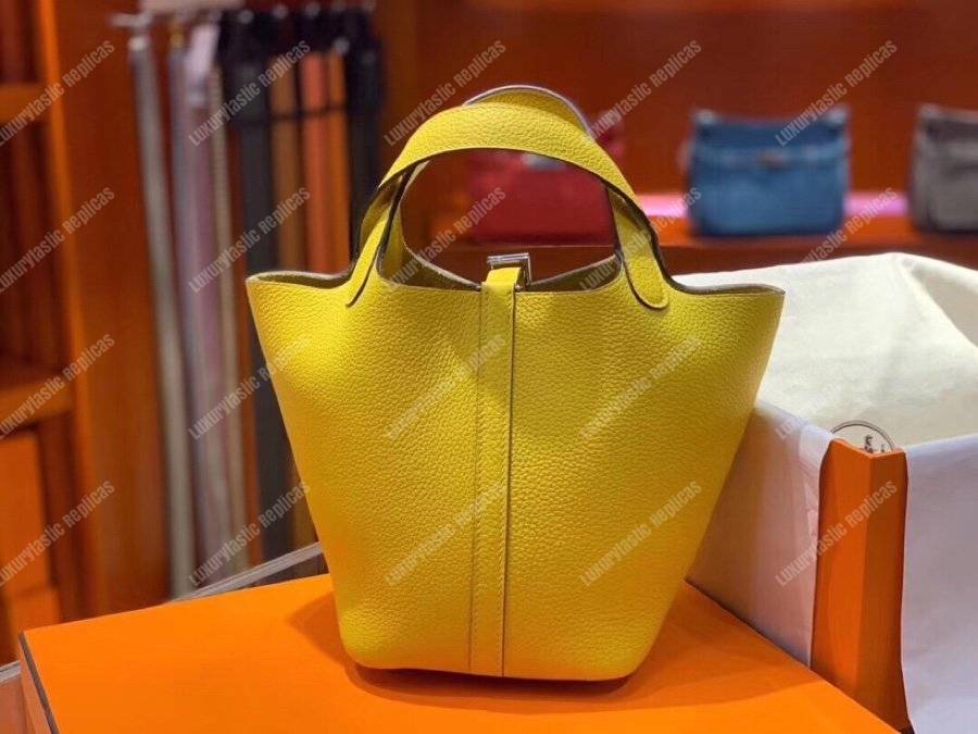 H**mes picotin 18 clemence jaune palladium hardware
