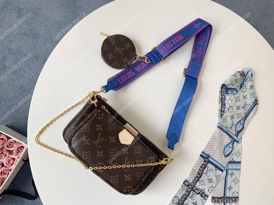 LV Multi Pochette Accessoires Digital Exclusive Prelaunch Monogram Blue