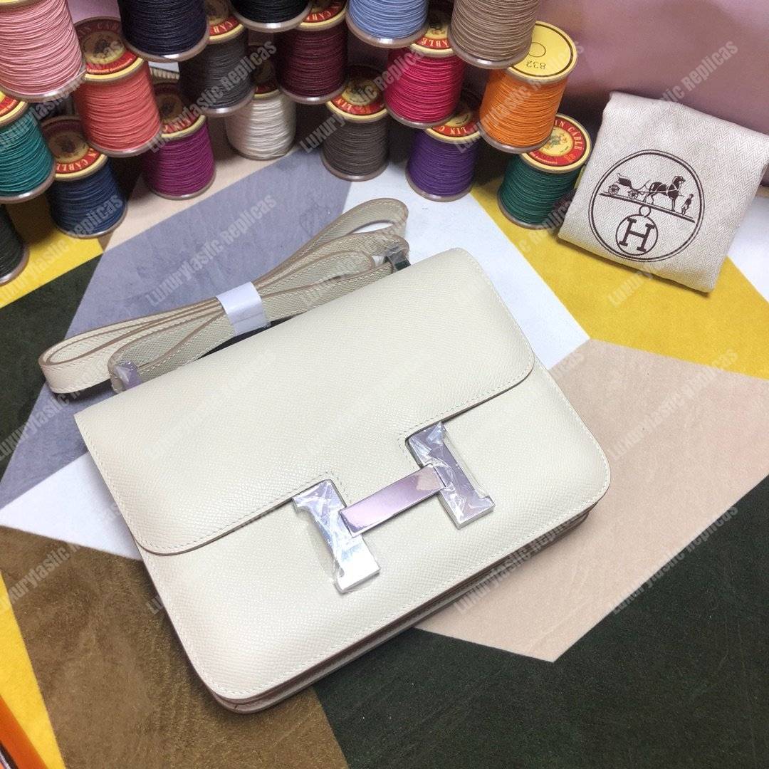 H**mes constance 18 bag epsom gris perle palladium-hardware