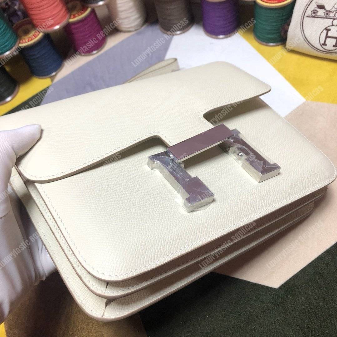 H**mes constance 18 bag epsom gris perle palladium-hardware