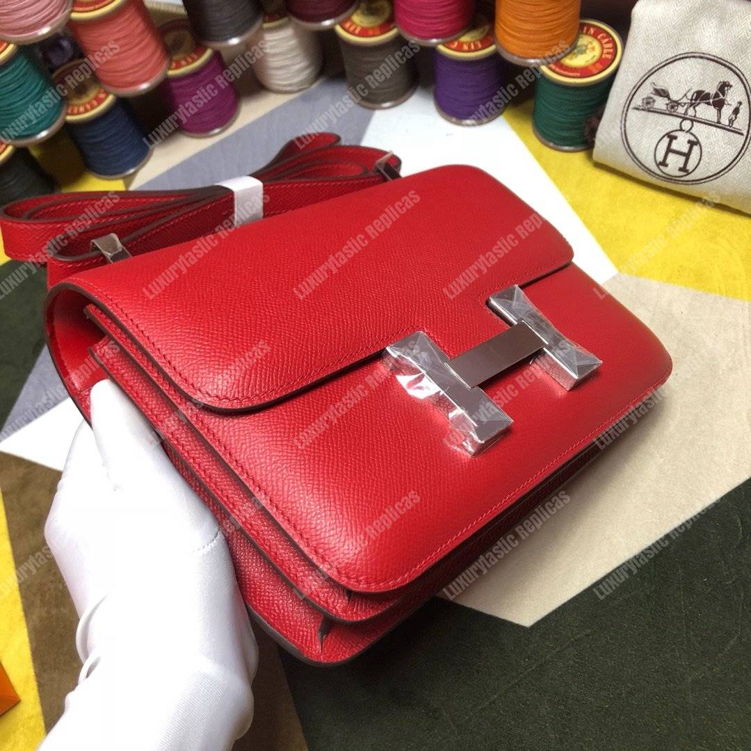 H**mes constance 24 bag epsom rouge red palladium-hardware