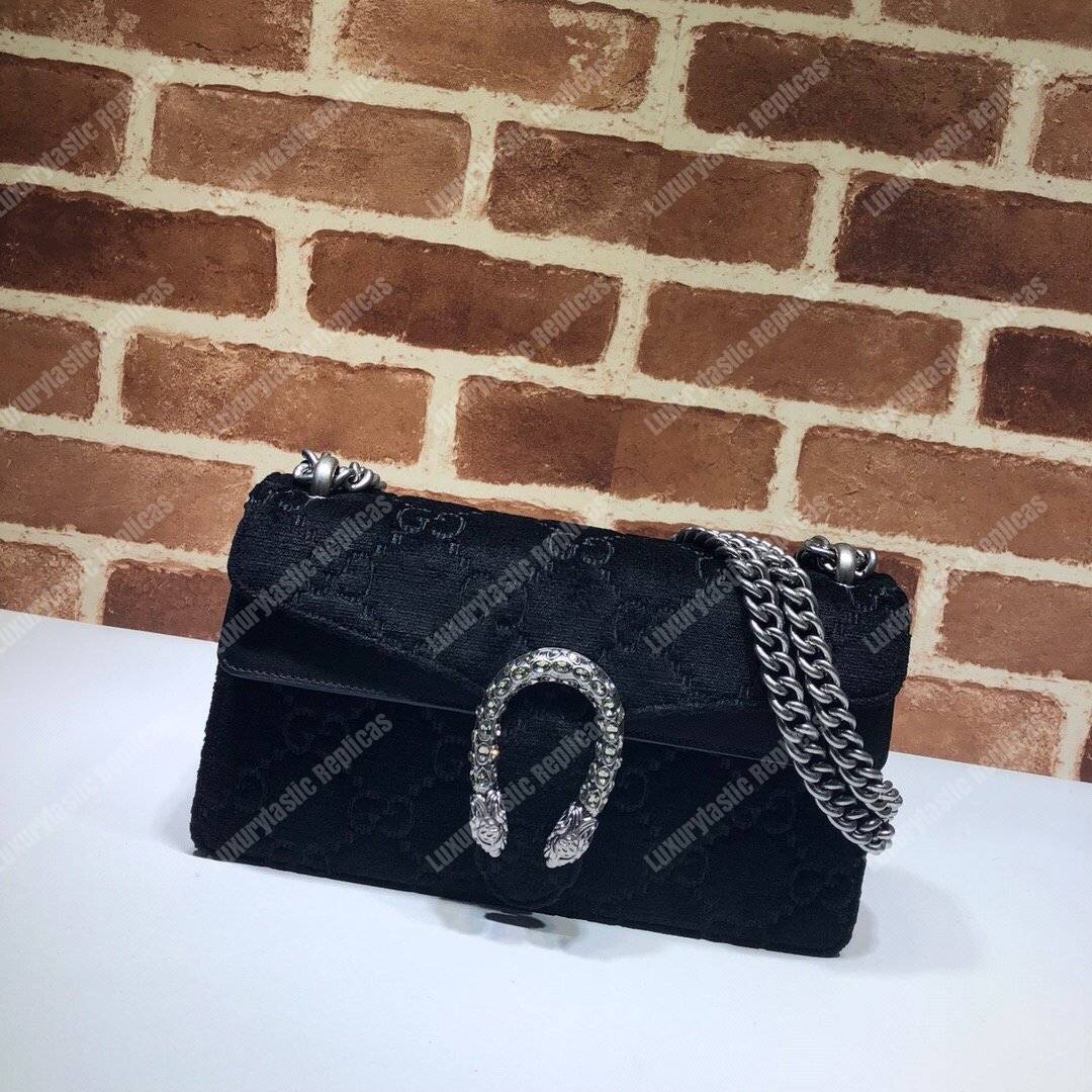 G*u*i dionysus gg velvet small shoulder bag black
