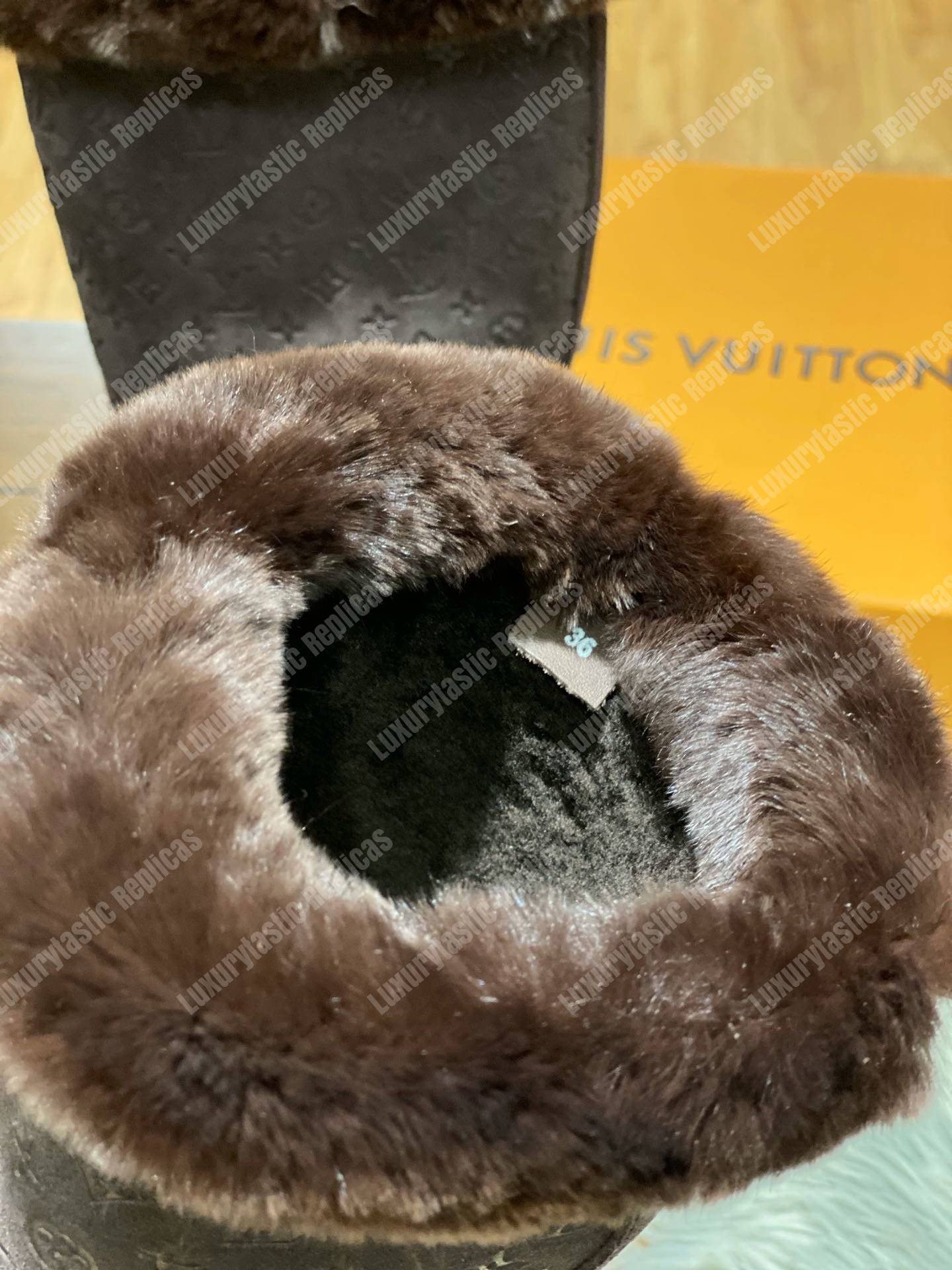 LV Snowball Flat Half Boot Brown