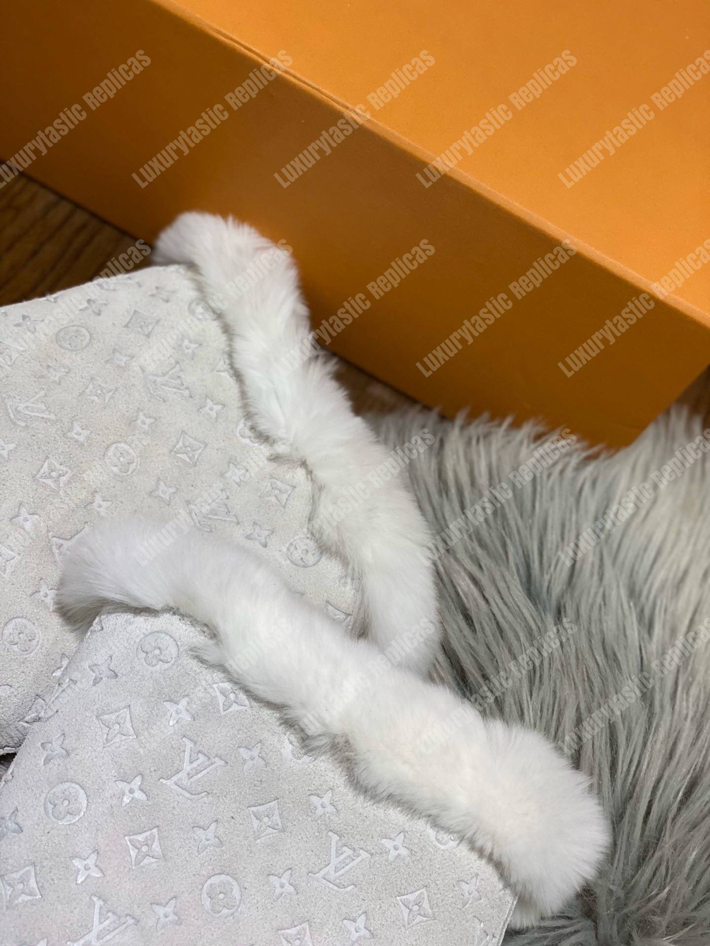 LV Snowball Flat Half Boot White
