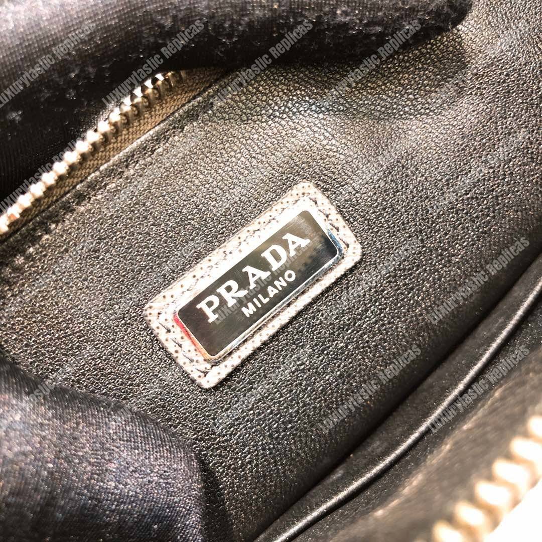Pra*a saffiano leather pouch grey