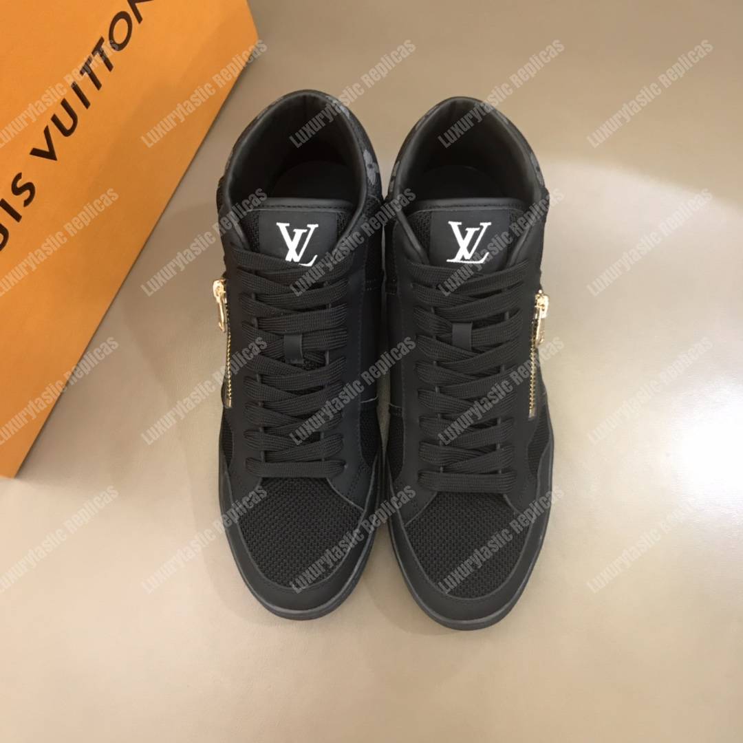 LV Rivoli Zip On The Side Sneaker Boot Black