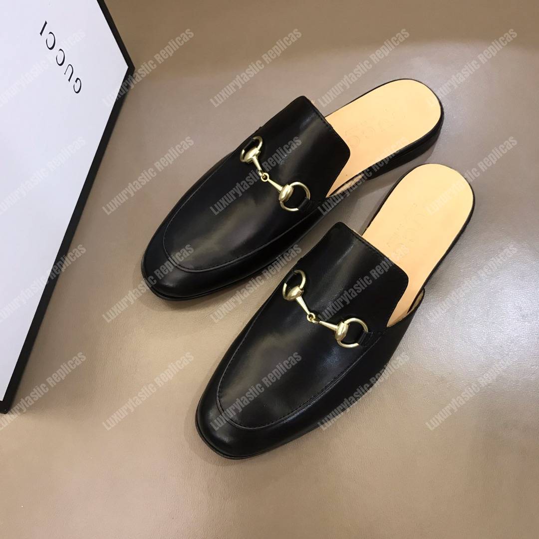 G*u*i princetown leather slipper black