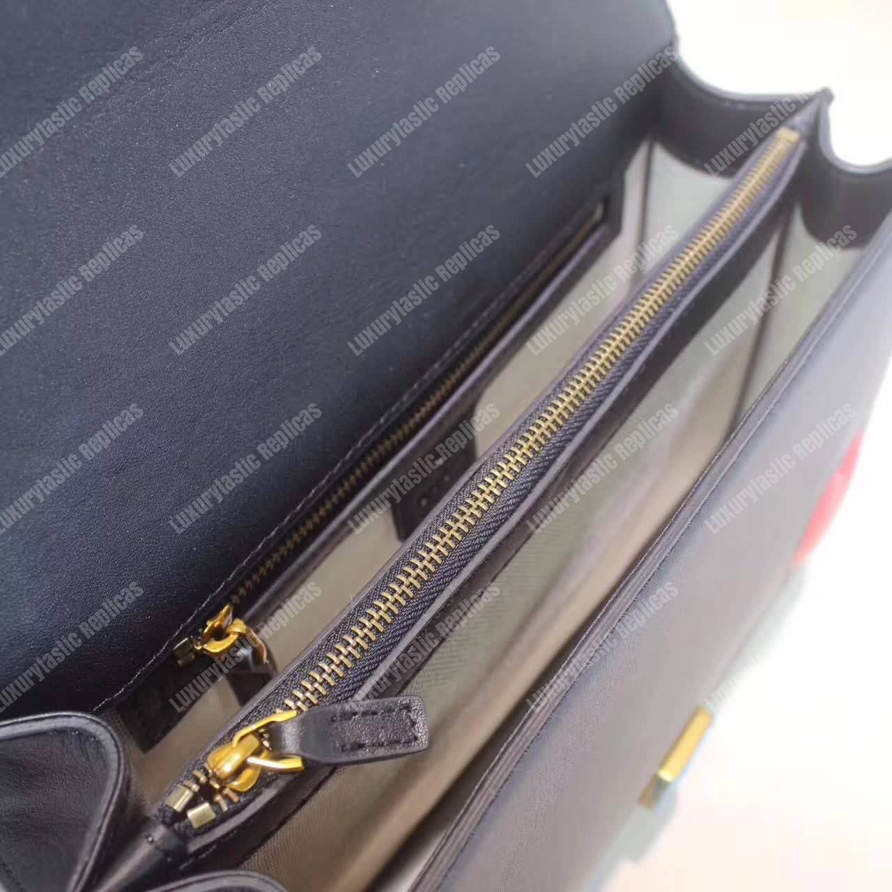 g*u*i gg marmont leather shoulder bag He**ts black