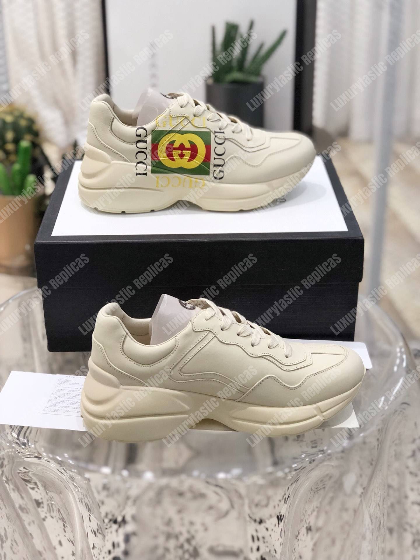 G*u*i rhyton G*u*i logo leather sneaker
