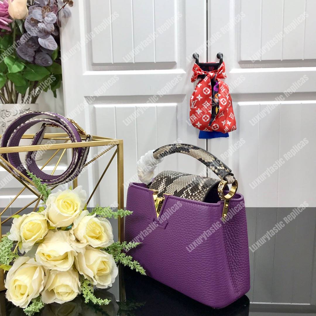 LV Capucines Mini Taurillon Python Purple