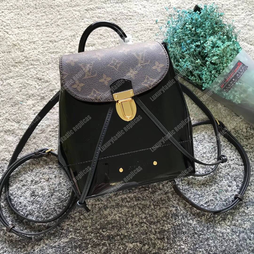 LV Hot Springs Backpack Patent Leather Black