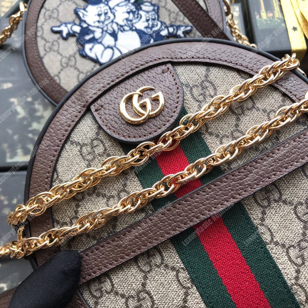 G*u*i mini ophidia gg round shoulder bag with three little pigs