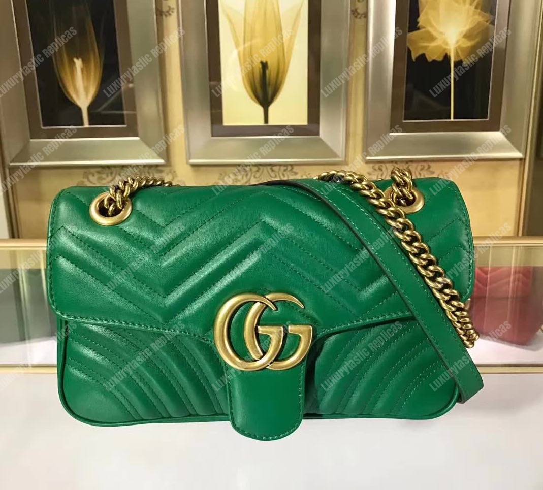 G*u*i gg marmont matelassé mini bag emerald green