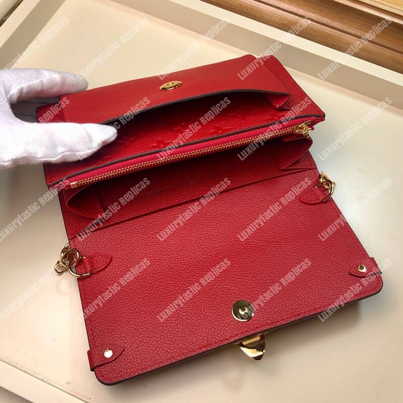 LV Vavin Chain Wallet Scarlet Red