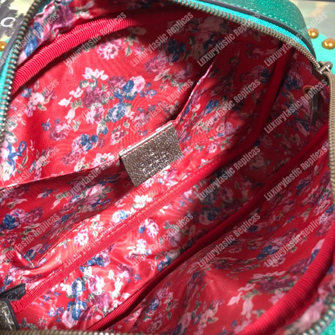 G*u*i laminated leather small shoulder bag red/green