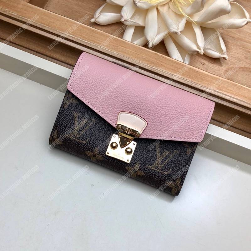 LV Pallas Compact Wallet Monogram Rose Ballerine