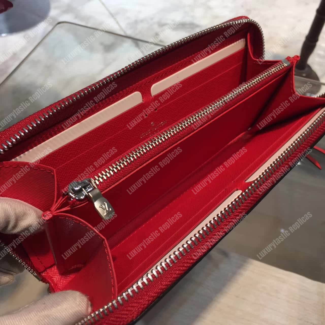 LV Clemence Wallet Epi Leather Coquelicot