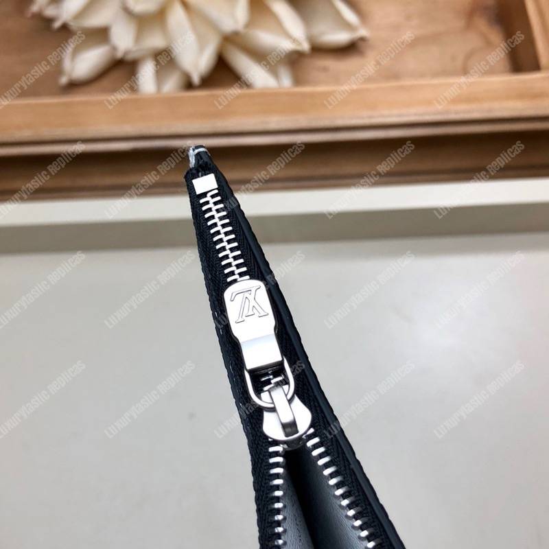 LV Coin Card Holder K45 Taiga Monogram White