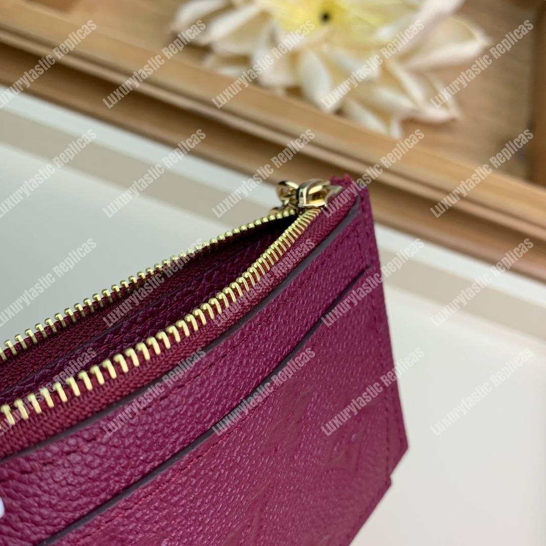 LV Zipped Card Holder Monogram Burgundy