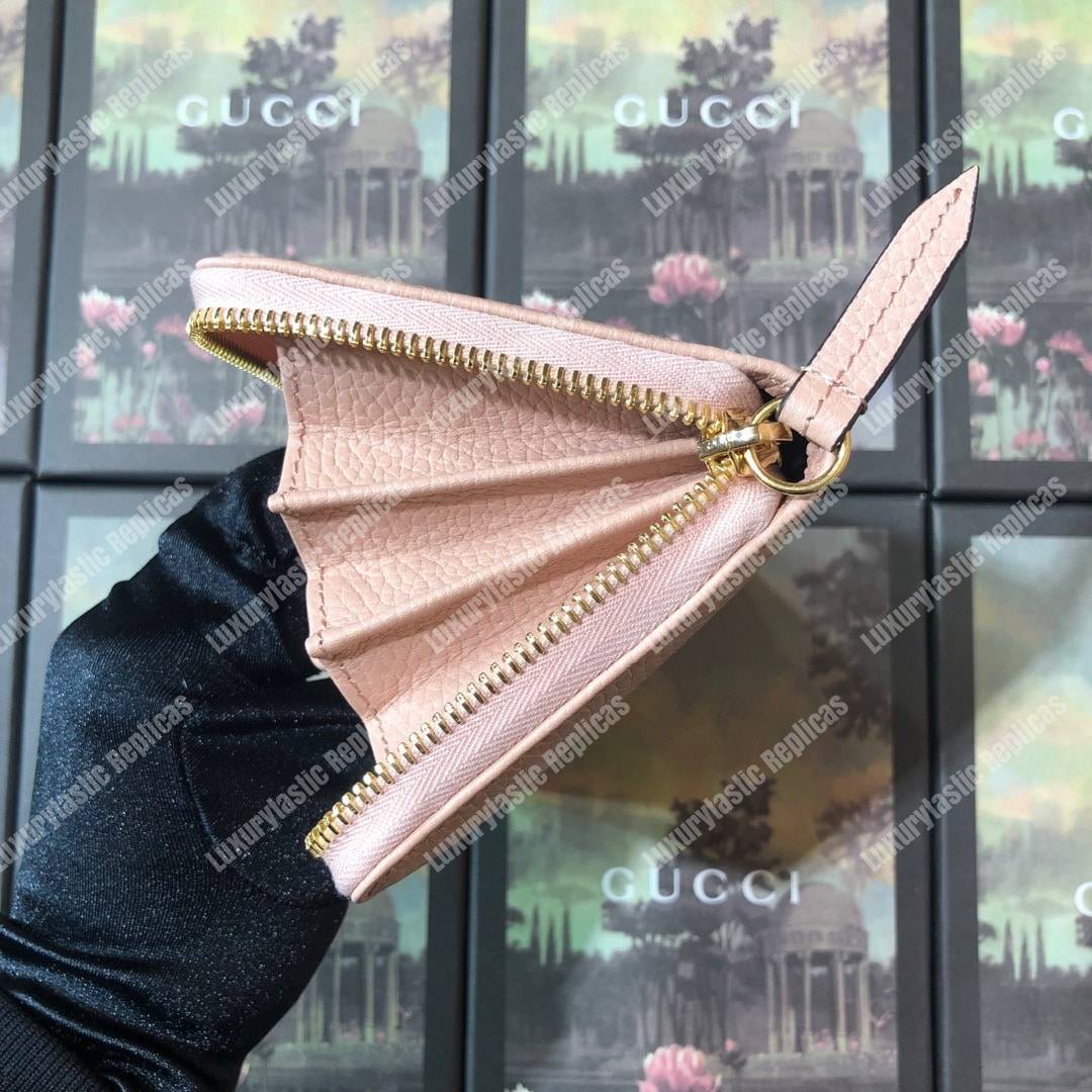 G*u*i leather zip around wallet light pink