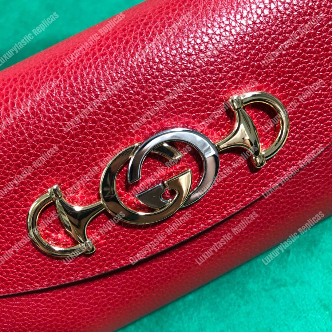 G*u*i zumi hibiscus red smooth leather mini bag