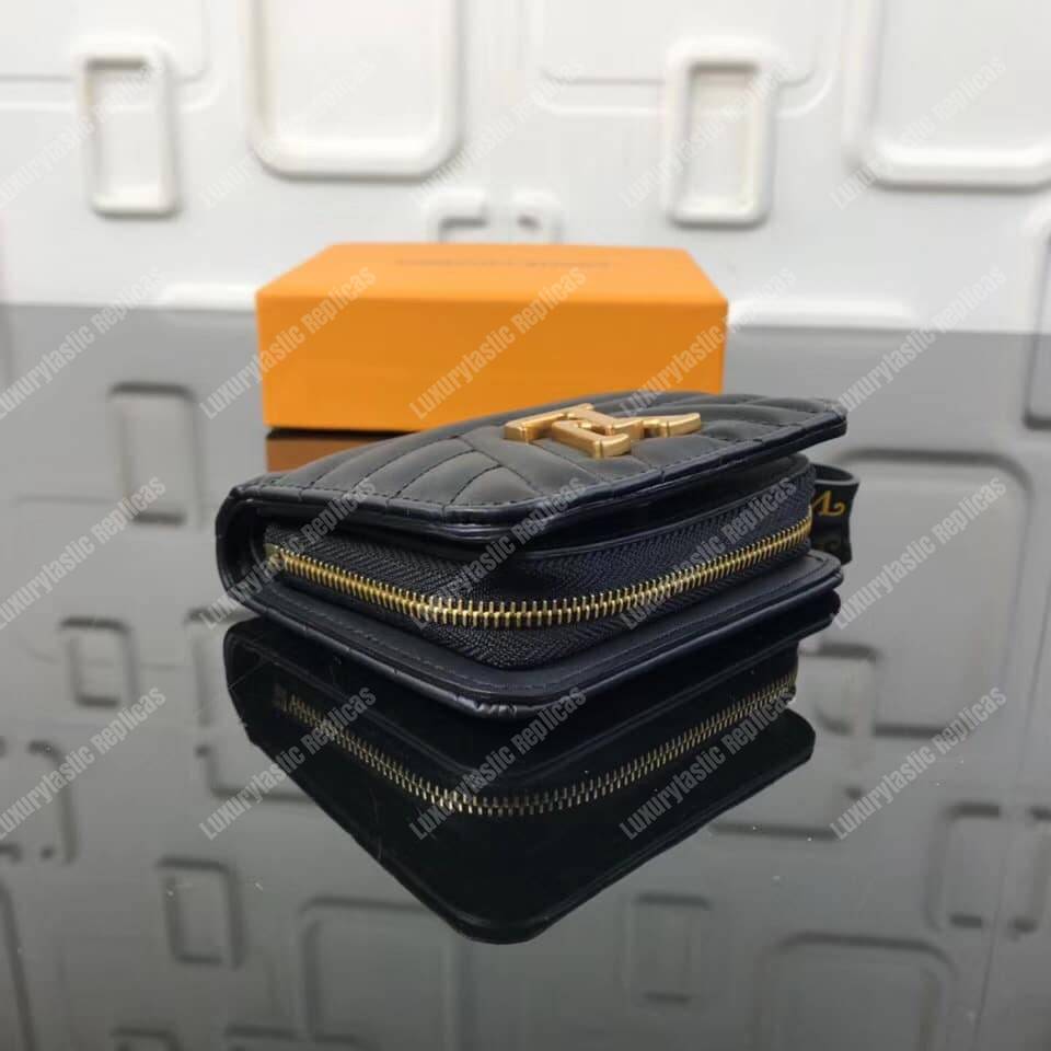 LV New Wave Zipped Compact Wallet Black