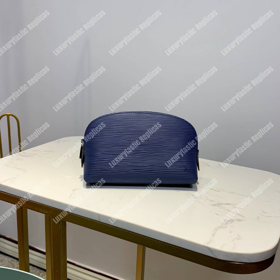 LV Cosmetic Pouch PM Epi Leather Indigo