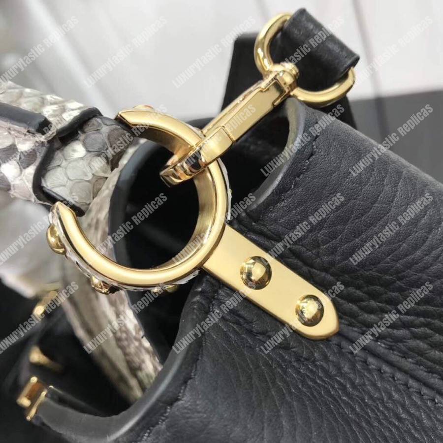 LV Capucines Mini Taurillon Python Black