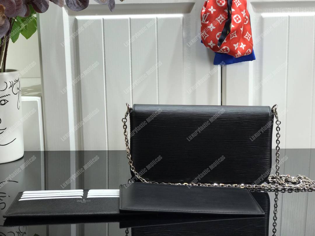 LV Pochette Félicie Epi Leather Noir