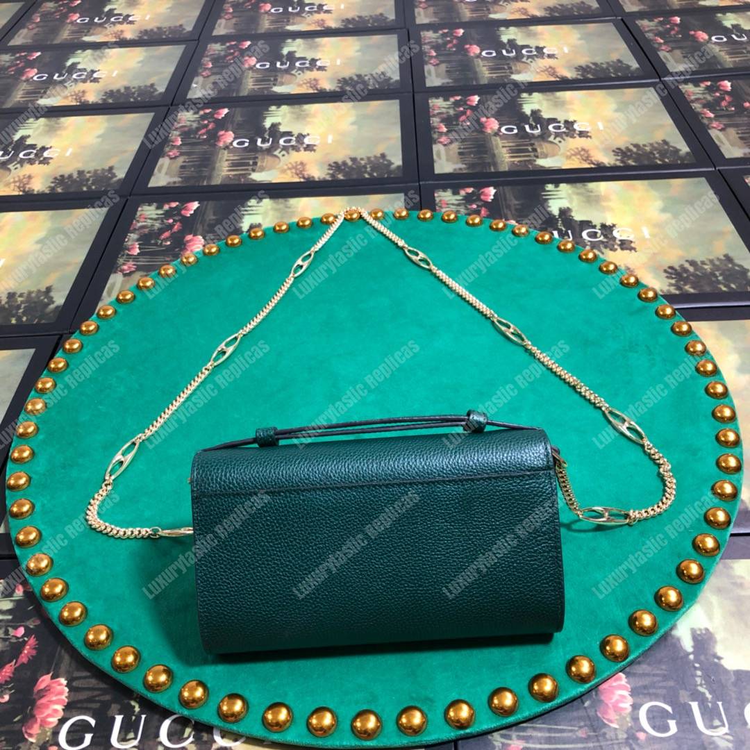 G*u*i zumi dark green smooth leather mini bag