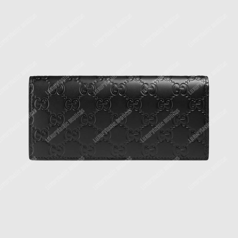 G*u*i gg signature long coin wallet black